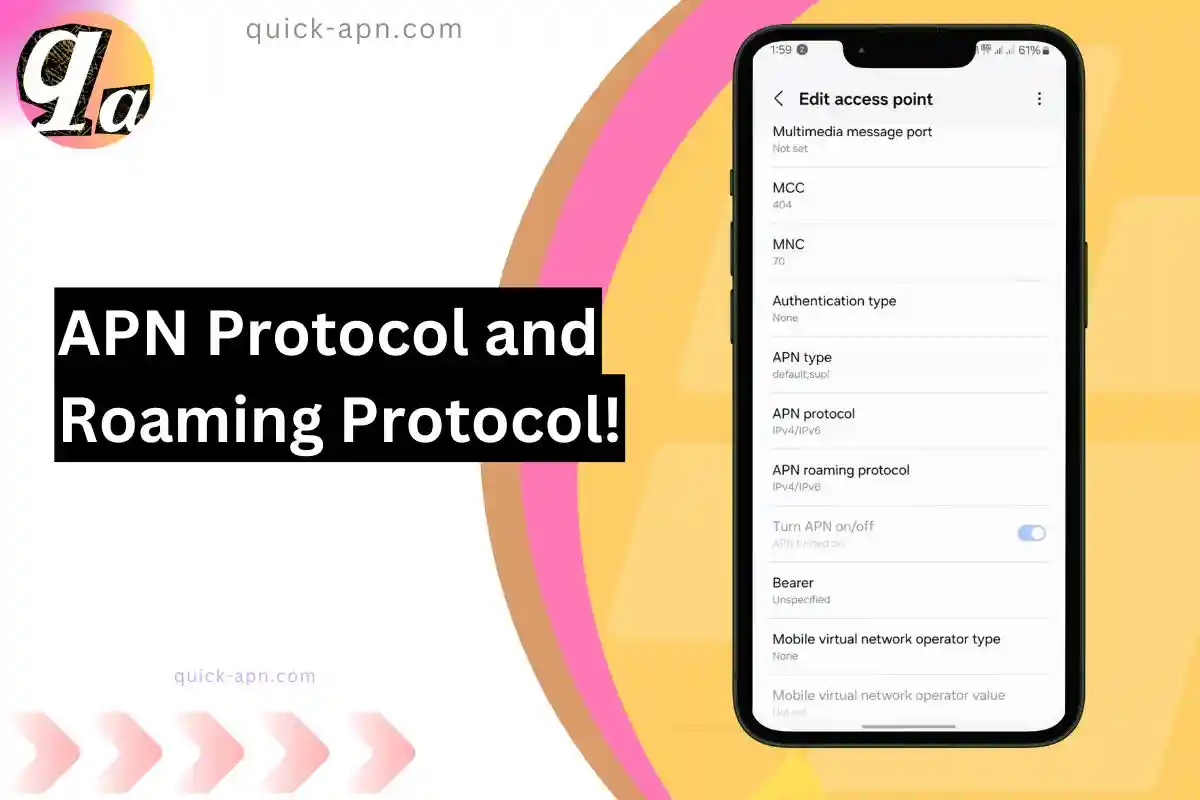 screenshot of apn protocol and roaming protocol with same overlay text by side