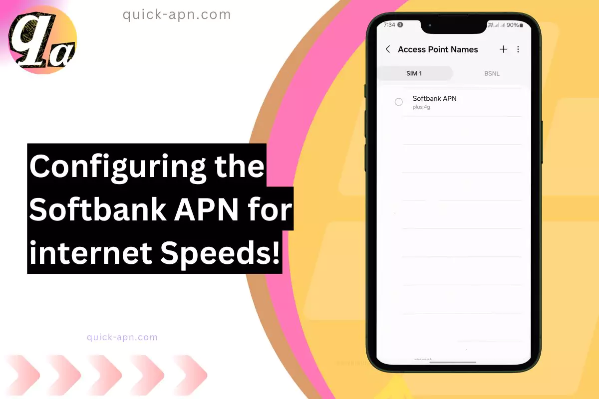 screenshot of the configuring the apn for softbank with same overlay text